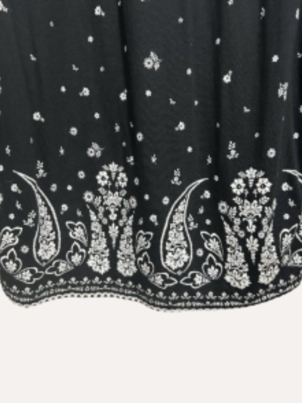 Lucky Brand Black & White Paisley Boho Blouse – Size L - Picture 3 of 5
